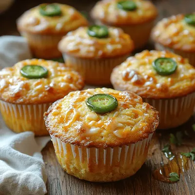 Spicy Cheesy Delight: Jalapeño Cheddar Cornbread Muffins