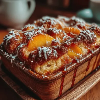 Heavenly Sweet Glazed Peach Cobbler