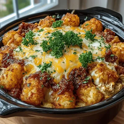 Crockpot Ranch Chicken Tater Tot Casserole