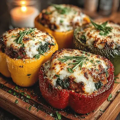 Savory Turkey and Spinach Stuffed Bell Peppers