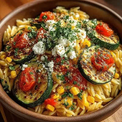 Sunny Herb & Feta Orzo Delight: A Culinary Journey