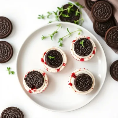 Mini Oreo Stuffed Red Velvet Cookie Dough Cheesecakes: A Delightful Treat