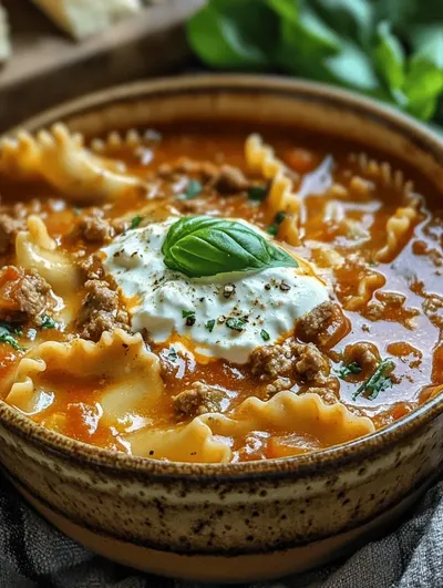 Savory Lasagna Soup Delight: A Cozy Twist on a Classic Dish