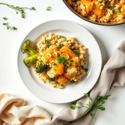 One-Pan Cheesy Broccoli and Chicken Rice Bake: A Simple Comfort Food Delight