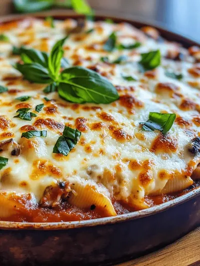 Cheesy Spinach and Mushroom Stuffed Shells Recipe