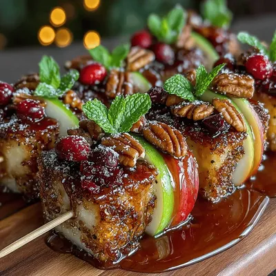 Maple Roasted Apple Snack Skewers