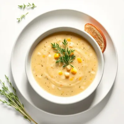 Creamy Fast Feather Herb Corn Chowder