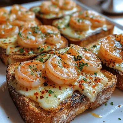 Garlic Butter Shrimp Toast Melts