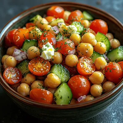 Zesty Garlic Herb Chickpea Salad: A Fresh and Flavorful Delight