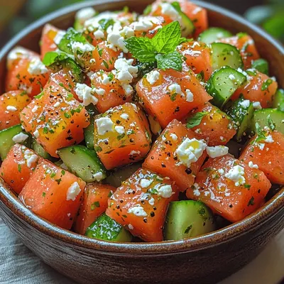 Refreshing Watermelon Cucumber Feta Salad