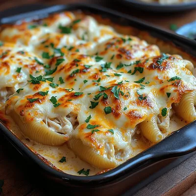 Creamy Garlic Butter Chicken Alfredo Stuffed Shells: A Comforting Culinary Delight