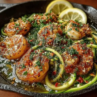 Shrimp & Zoodle Delight in Garlic Butter