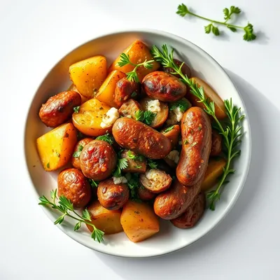 Sizzling Italian Sausage and Herb-Infused Potato Bake