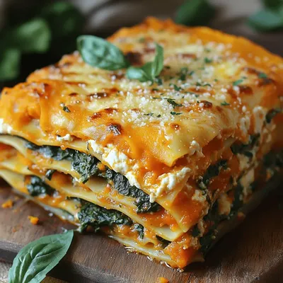 Harvest Delight: Savory Pumpkin & Spinach Lasagna