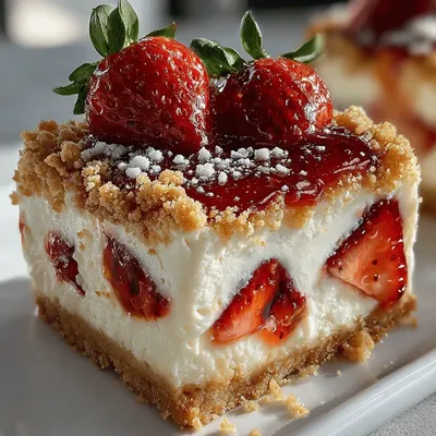 Strawberry Bliss Frozen Yogurt Shortcake Bars Recipe
