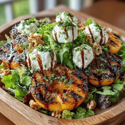 Grilled Peach & Burrata Salad Recipe