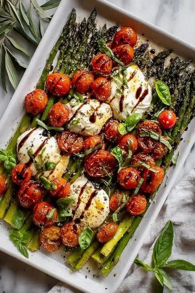 Balsamic Asparagus Caprese