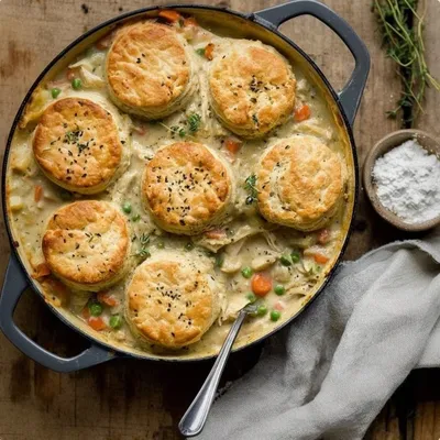 Chicken Pot Pie with Biscuits