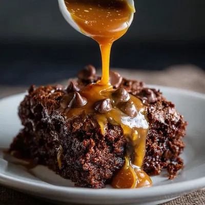 Chocolate Caramel Dump Cake – Gooey, Rich & Effortless