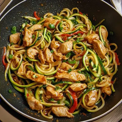 Create a Flavorful Garlic Chicken Zucchini Noodles Stir Fry Today!