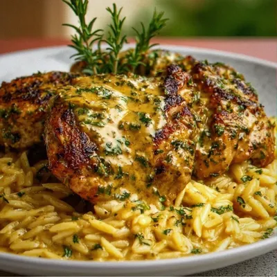 Crockpot Mustard Herb Chicken & Creamy Orzo: Comfort Food Bliss!