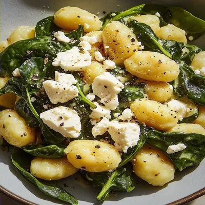 Delicious Creamy Gnocchi with Spinach and Feta Recipe