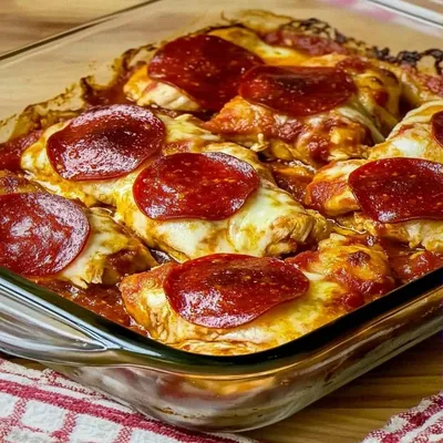 Irresistible Pepperoni Pizza Chicken Bake Recipe Delight