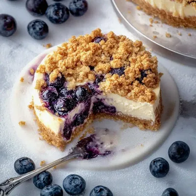 Irresistibly Creamy Blueberry Crumble Cheesecake Delight