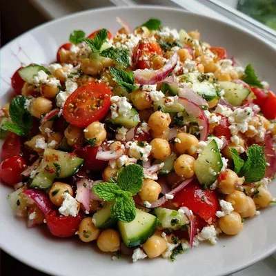 Mediterranean Chickpea Feta Salad A Fresh Delight!