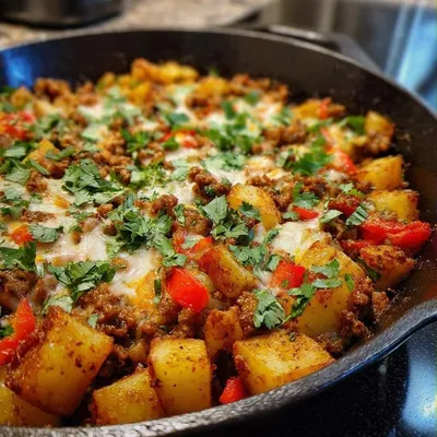 Mexican Ground Beef Potato Skillet Recipe