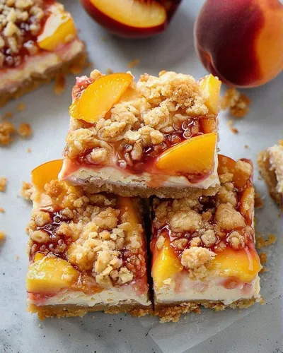 Peach Cobbler Cheesecake Bars Recipe