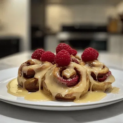Raspberry Cinnamon Rolls with Lemon Glaze for a Sweet Morning Treat