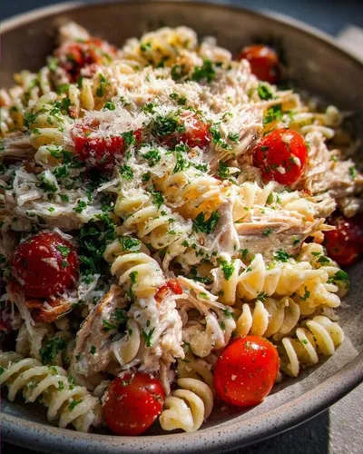 Savana’s Perfect Chicken Caesar Pasta Salad: 1 Hearty Bite