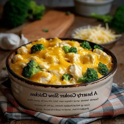 Slow Cooker Cheesy Chicken Broccoli Casserole 🥦🧀