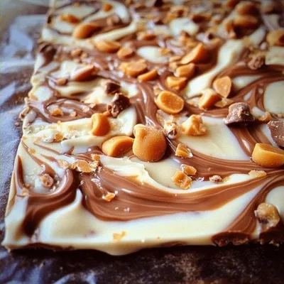 Sweet and Salty Vanilla Butterscotch Swirl Bark