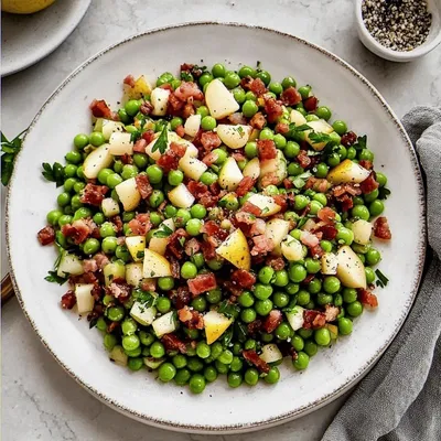 Thanksgiving Peas with Pancetta and Pear: A Flavorful Twist