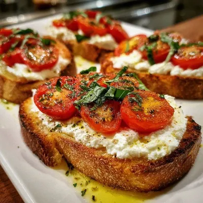 Whipped Ricotta Tomato Toasts