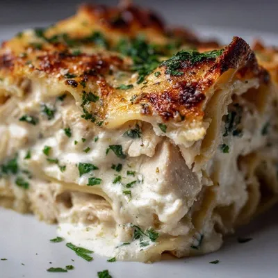 Chicken Alfredo Lasagna with Creamy Sauce