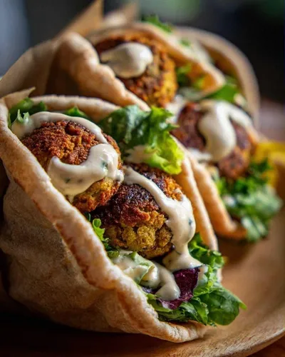Amazing Falafel Pitas: 350 Calories