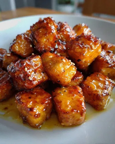 Amazing Maple Glazed Tofu Bites (Vegan Protein Snack)