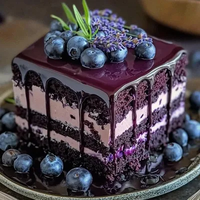 Blueberry Chocolate Lavender Dream Cake – Floral Dessert