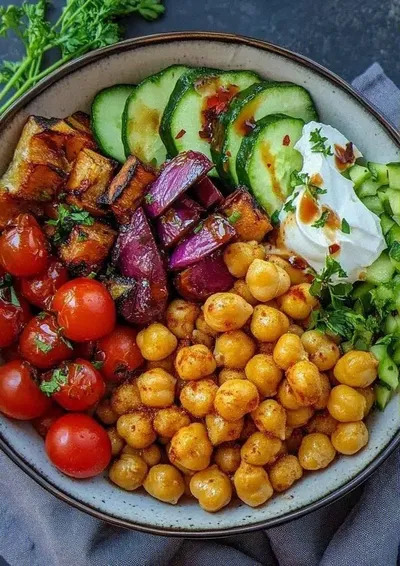 Roasted Chickpea & Veggie Bowl