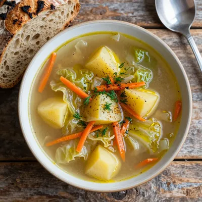 batch cook hearty cabbage and potato soup for new year reset