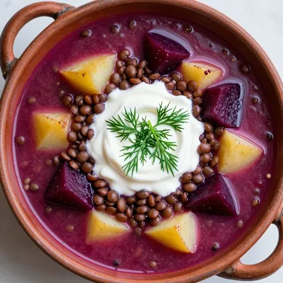 budgetfriendly slow cooker lentil and beet stew for cozy family meals