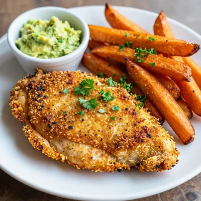 Clean Eating Baked Chicken and Sweet Potato Fries
