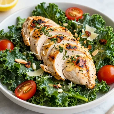 clean eating lemon herb chicken and kale salad for january meals