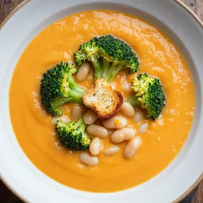 Creamy Broccoli Cheddar Soup with Hidden Protein Boost