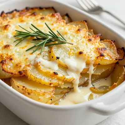 creamy garlic and rosemary potato gratin for family supper nights