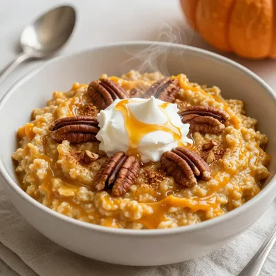 Creamy Pumpkin Spice Oatmeal for Breakfast Warmth
