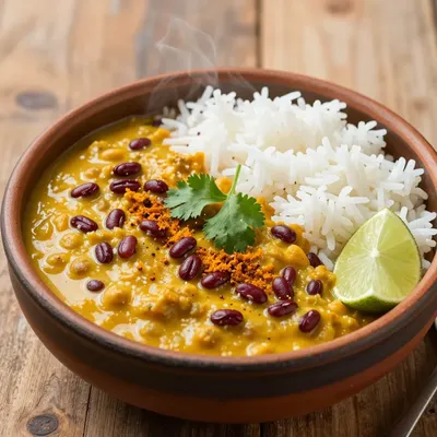 Easy Pantry Lentil Dahl with Spices and Rice